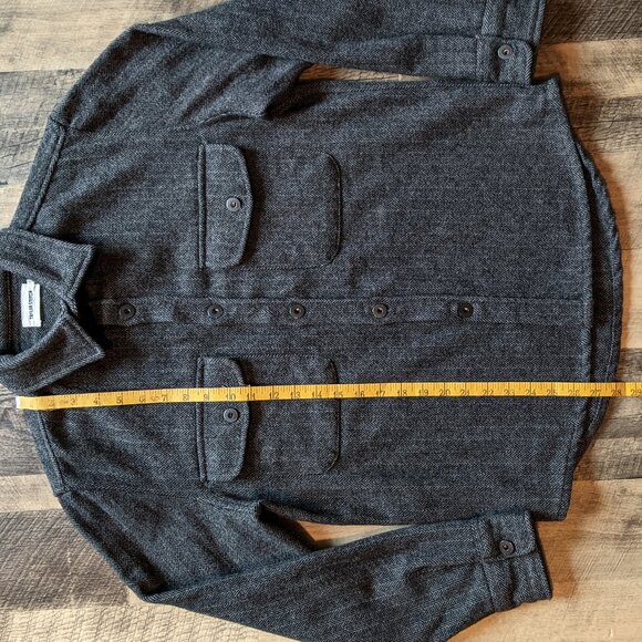 Taylor Stitch Explorer Shirt Coal Herringbone Grey Wool Small - Picture 6 of 8